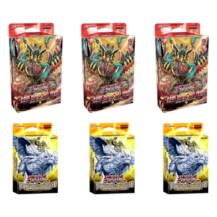 Pack 6 Decks : 3 Les Rois du Feu + 3 Royaume de Lumière